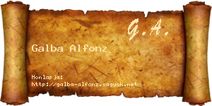 Galba Alfonz névjegykártya